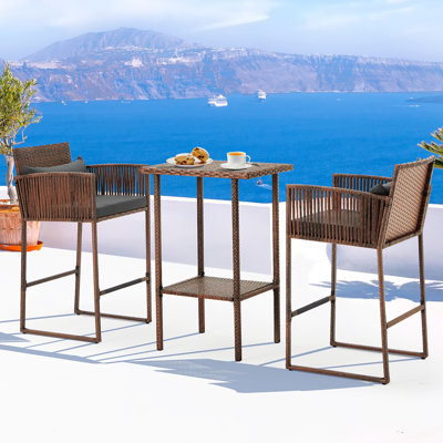 Union Rustic Loya Outdoor Bar Set Reviews Wayfair
